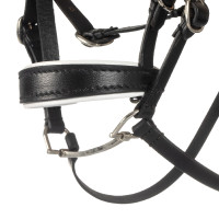 Bridon en cuir Equestro avec strass pour cheval jouet Noir