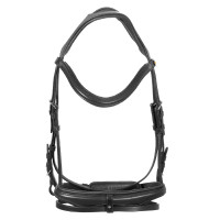 Bridon Equestro à muserolle simple avec têtière large et courbée Noir Bridon Equestro à muserolle simple avec têtière large et courbée Noir