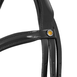 Bridon Equestro à muserolle simple avec têtière large et courbée Noir Bridon Equestro à muserolle simple avec têtière large et courbée Noir