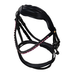 Bridon Equestro anatomique avec pierres Fuchsia Noir Bridon Equestro anatomique avec pierres Fuchsia Noir