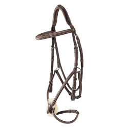 Bridon Equestro muserolle mexicaine et mouton synthétique Marron foncé