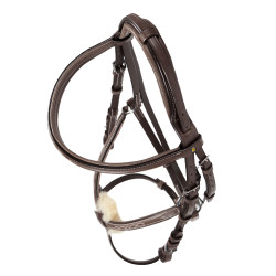 Bridon Equestro muserolle mexicaine et mouton synthétique Marron foncé