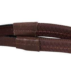 Bridon Equestro muserolle mexicaine et mouton synthétique Marron foncé
