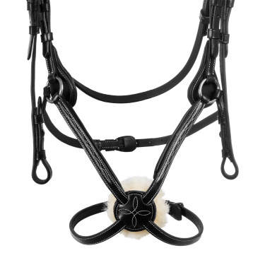 Bridon mexicain Supreme avec muserolle anatomique Noir