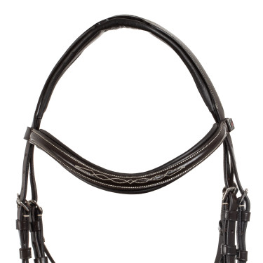 Bridon mexicain Supreme avec muserolle anatomique Marron foncé