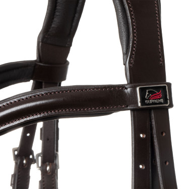 Bridon Supreme avec muserolle anatomique courbée Marron foncé