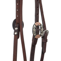 Bridon western Lakota avec boucles silver décoratives Huilé