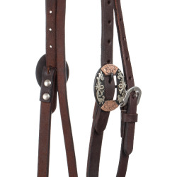 Bridon western Lakota avec boucles silver décoratives Huilé