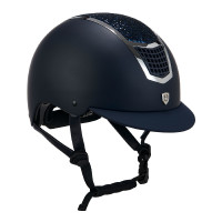 Casque Equestro avec strass Marine / argent Bleu Casque Equestro avec strass Marine / argent Bleu
