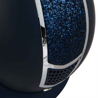 Casque Equestro avec strass Marine / argent Bleu Casque Equestro avec strass Marine / argent Bleu