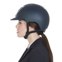 Casque Equestro avec strass Marine / argent Bleu