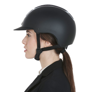 Casque Equestro avec strass homologué EN 1384-2023 Noir / argent