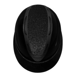Casque femme Equestro Apocalypse coque brillante avec strass EN 1384-2023 Noir / noir