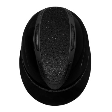 Casque femme Equestro Apocalypse coque brillante avec strass EN 1384-2023 Noir / noir