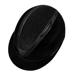 Casque femme Equestro Apocalypse coque brillante avec strass EN 1384-2023 Noir / noir