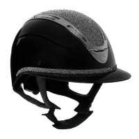 Casque femme Equestro Apocalypse coque brillante avec strass EN 1384-2023 Noir / noir