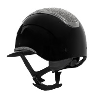 Casque femme Equestro Apocalypse coque brillante avec strass EN 1384-2023 Noir / gunmetal Gris