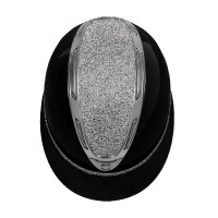 Casque femme Equestro Apocalypse coque brillante avec strass EN 1384-2023 Noir / noir