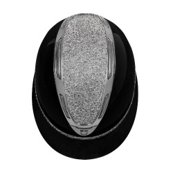 Casque femme Equestro Apocalypse coque brillante avec strass EN 1384-2023 Noir / gunmetal