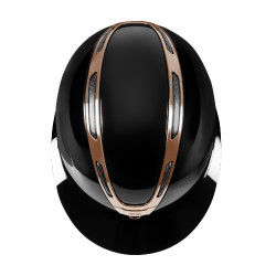 Casque femme Equestro Apocalypse coque brillante homologué EN 1384-2023 Noir / rose gold