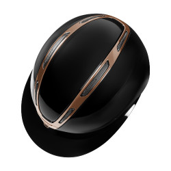 Casque femme Equestro Apocalypse coque brillante homologué EN 1384-2023 Noir / rose gold