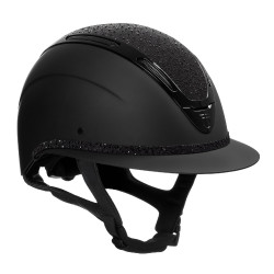 Casque femme Equestro Apocalypse coque mate avec strass EN 1384-2023 Noir / noir