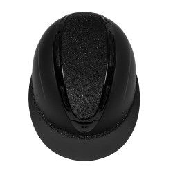 Casque femme Equestro Apocalypse coque mate avec strass EN 1384-2023 Noir / noir