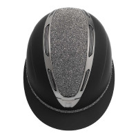 Casque femme Equestro Apocalypse coque mate avec strass EN 1384-2023 Noir / gunmetal