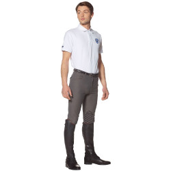Pantalon Flags & Cup Saint Malo homme Blanc / gris Pantalon Flags & Cup Saint Malo homme Blanc / gris
