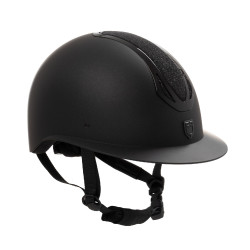 Casque femme Equestro Azael Stone visière large avec strass EN 1384-2023 Noir / noir