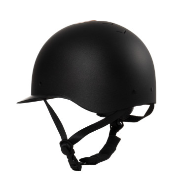 Casque femme Equestro visière large homologué EN 1384-2023 Noir / rose gold