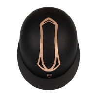 Casque femme Equestro visière large homologué EN 1384-2023 Noir / rose gold