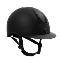 Casque femme Equestro visière large homologué EN 1384-2023 Noir / noir shiny