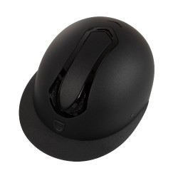Casque femme Equestro visière large homologué EN 1384-2023 Noir / noir shiny