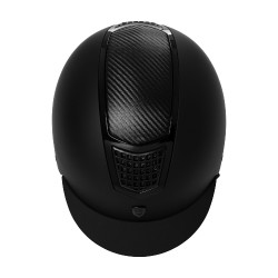 Casque unisexe Equestro insert carbone et bordure brillante EN 1384-2023 Noir / noir