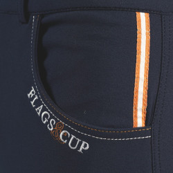 Pantalon Flags & Cup Saint Malo homme Blanc / gris Pantalon Flags & Cup Saint Malo homme Blanc / gris