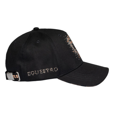 Casquette femme Equestro avec logo strass Casquette femme Equestro avec logo strass