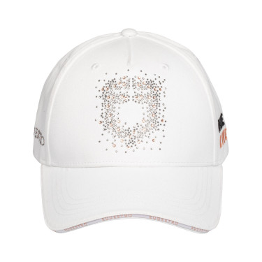 Casquette femme Equestro avec logo strass Blanc
