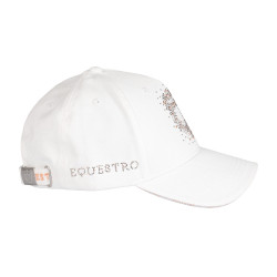 Casquette femme Equestro avec logo strass Blanc