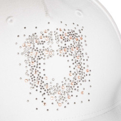 Casquette femme Equestro avec logo strass Blanc