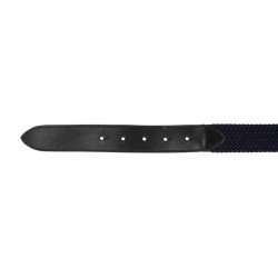 Ceinture élastique Equestro avec boucle logo noir Marine Bleu marine