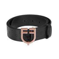 Ceinture Equestro cuir noir boucle rose gold Ceinture Equestro cuir noir boucle rose gold