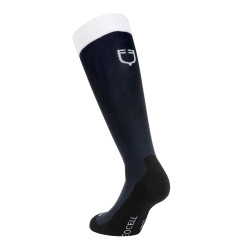 Chaussettes Equestro technical Basic par 3 Noir blanc / marine blazer blanc / asphalte noir