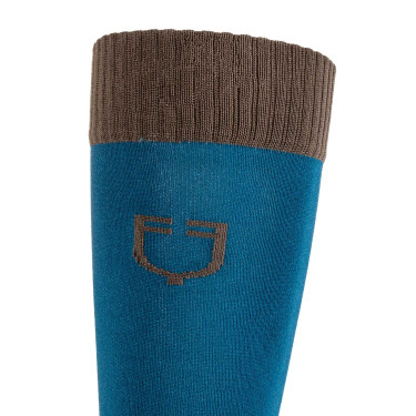 Chaussettes unisexes Equestro Basic en tissu technique Coral bleu / walnut