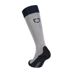 Chaussettes unisexes Equestro Basic en tissu technique Gris givré / marine blazer Chaussettes unisexes Equestro Basic en tissu technique Gris givré / marine blazer