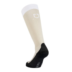 Chaussettes unisexes Equestro Basic en tissu technique Oxford tan / blanc Beige Chaussettes unisexes Equestro Basic en tissu technique Oxford tan / blanc Beige