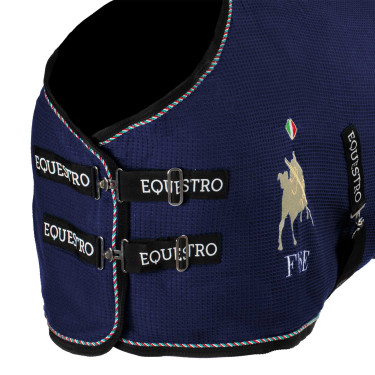 Chemise de box Equestro x FISE en tissu nid d’abeille Marine blazer Bleu marine Chemise de box Equestro x FISE en tissu nid d’abeille Marine blazer Bleu marine