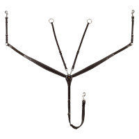 Collier de chasse Equestro avec fourche en cuir tanné Marron foncé Collier de chasse Equestro avec fourche en cuir tanné Marron foncé