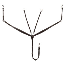 Collier de chasse Equestro avec fourche en cuir tanné Marron foncé