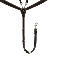 Collier de chasse Equestro avec fourche en cuir tanné Marron foncé Collier de chasse Equestro avec fourche en cuir tanné Marron foncé